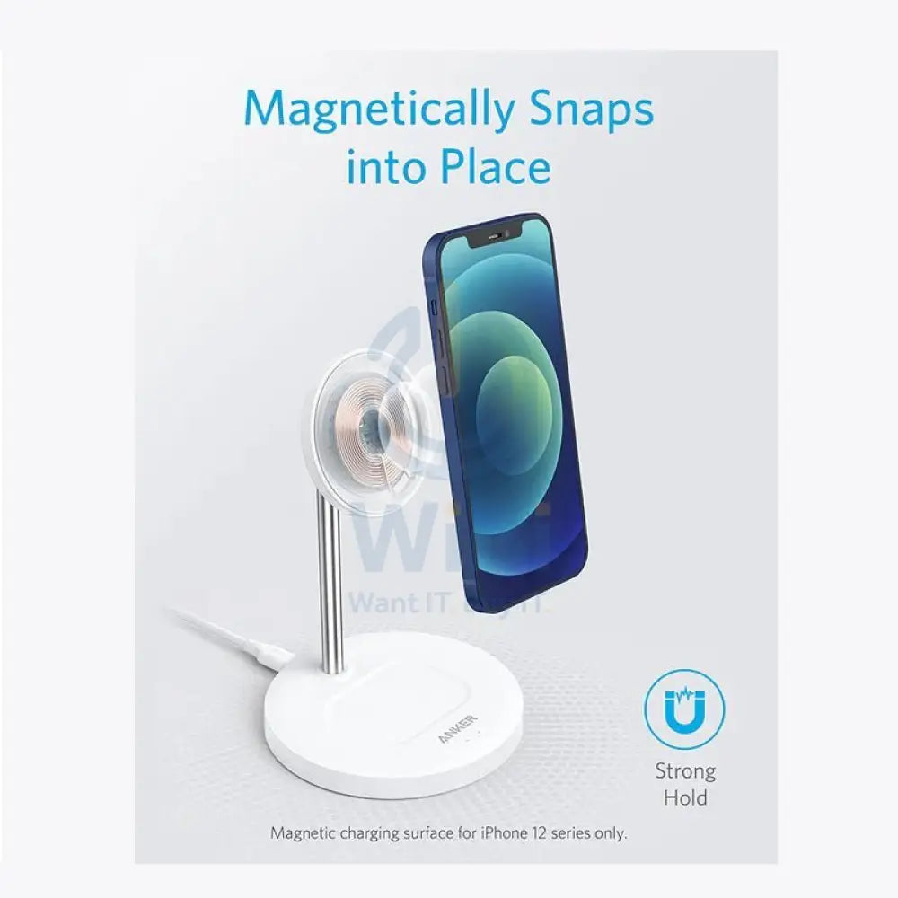 Anker PowerWave Magnetic 2-in-1 Stand Lite - White Accessories > Power Adapters