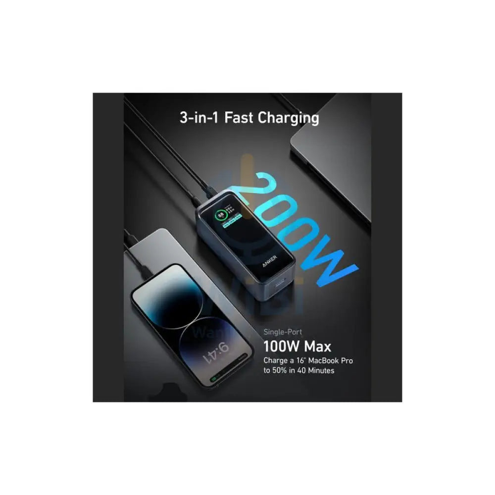 Anker Prime Series 7 Power Bank - 200W / 20,000mAh / 2x USB-C / 1x USB-A / Black Accessories > Power Bank > Offer Zone