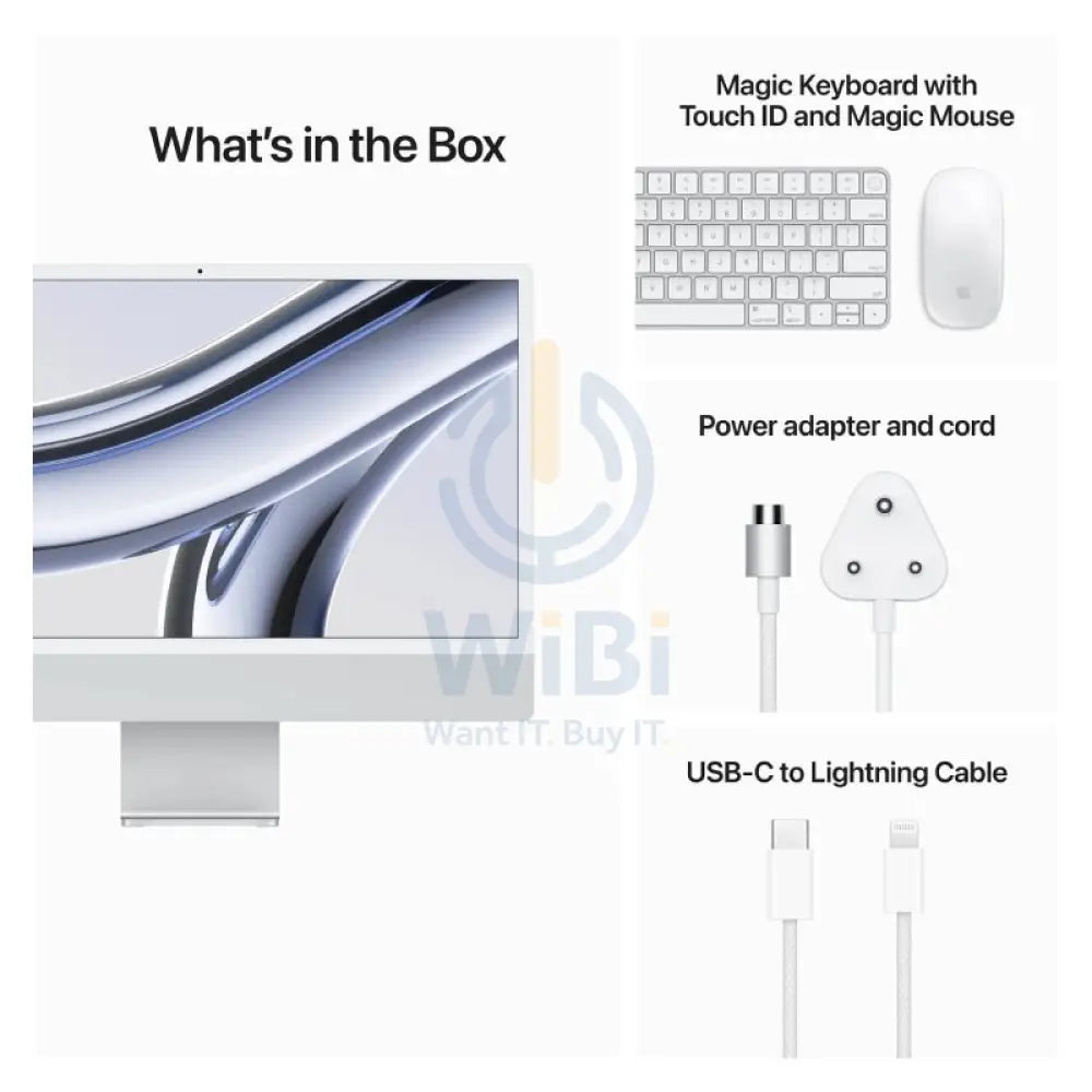 Apple iMac - 24’’ / M3 / 8-Core CPU / 10-Core GPU / 16-Core Neural Engine / 16GB RAM / 512GB SSD / Arb/Eng / Silver
