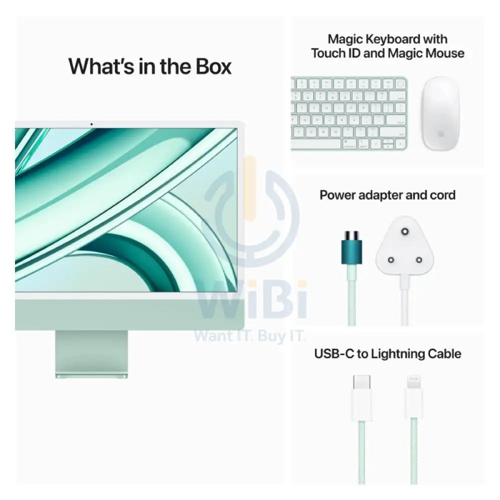 Apple iMac - 24’’ / M3 / 8-Core CPU / 10-Core GPU / 16 Core Neural Engine / 24GB RAM / 2TB SSD / Arb/Eng / Green / 1YW