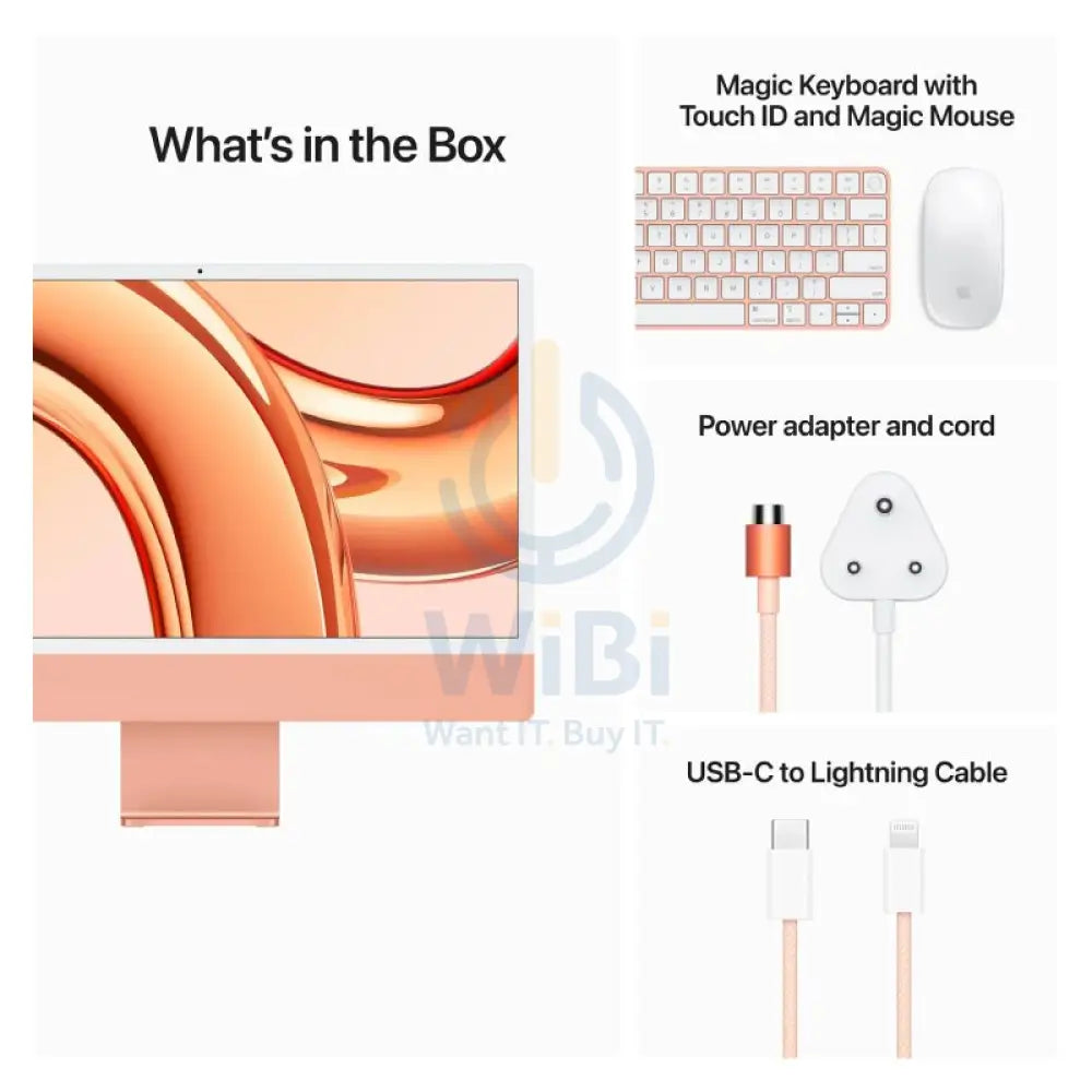 Apple iMac - 24’’ / M3 / 8-Core CPU / 10-Core GPU / 16 Core Neural Engine / 8GB RAM / 512GB SSD / Arb/Eng / Orange