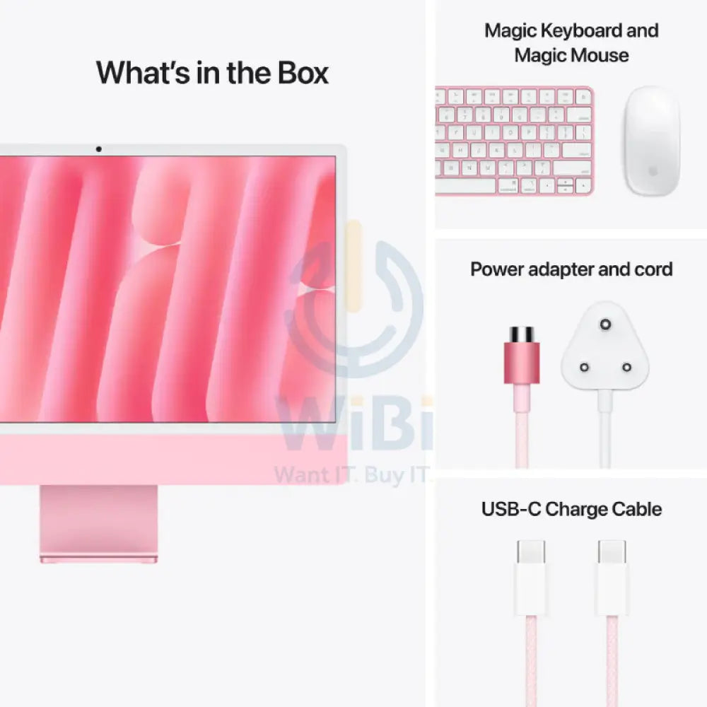 Apple iMac - 24’’ / M4 / 8-Core CPU / 8-Core GPU / 16 Core Neural Engine / 16GB RAM / 256GB SSD / Pink / 1YW Desktop &