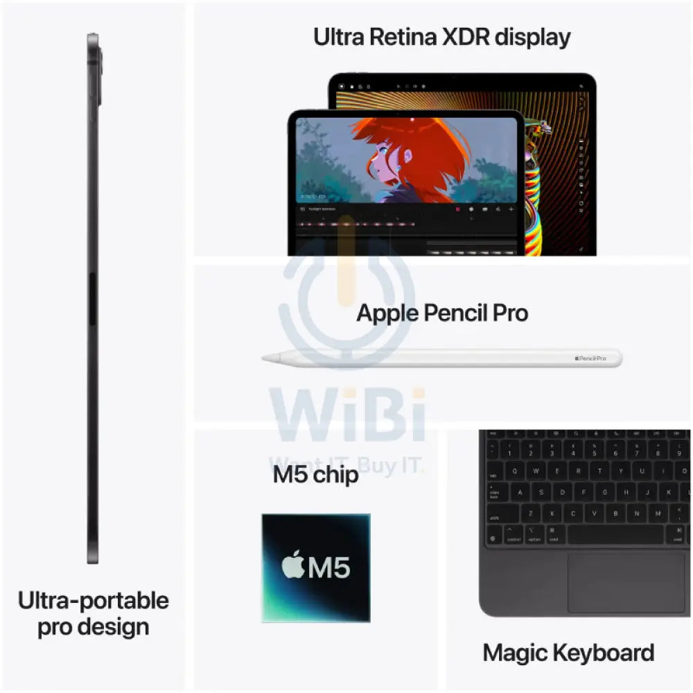 Apple iPad Pro M5 (2025) / 11" / 512GB / Wi-Fi + 5G / SPACE BLACK / Standard Glass