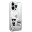 Apple iPhone 14 Pro Max - Silver Karl Lagerfeld Liquid Glitter Case and Karl and Choupette Head Accessories > Mobiles &