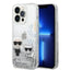 Apple iPhone 14 Pro Max - Silver Karl Lagerfeld Liquid Glitter Case and Karl and Choupette Head Accessories > Mobiles &