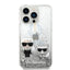 Apple iPhone 14 Pro Max - Silver Karl Lagerfeld Liquid Glitter Case and Karl and Choupette Head Accessories > Mobiles &