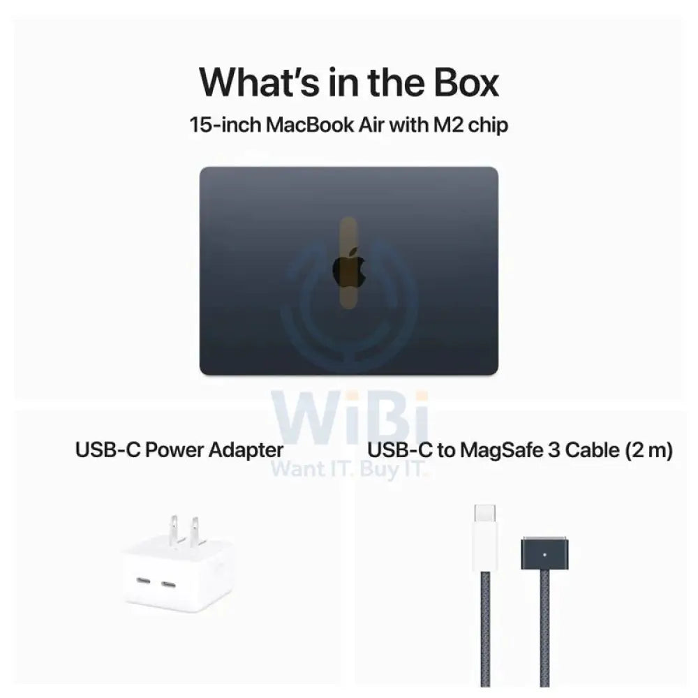 Apple MacBook Air - 15.3’’ / M2 / 8-Core CPU / 10-Core GPU / 8GB RAM / 256GB SSD / Arb/Eng / Midnight / 1YW Laptops