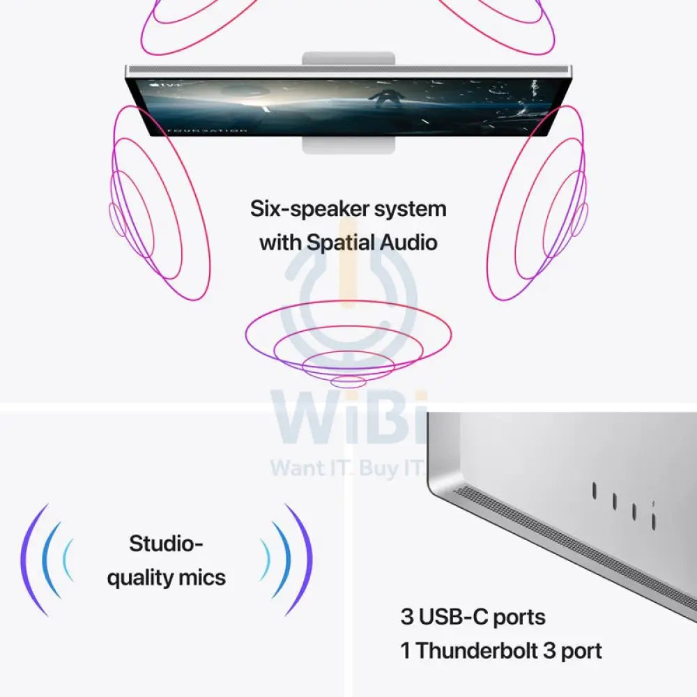 Apple Studio Display With Tilt Adjustable Stand - Standard Glass / 27’’ 5K / 600 nits / USB-C Monitors & Projectors >