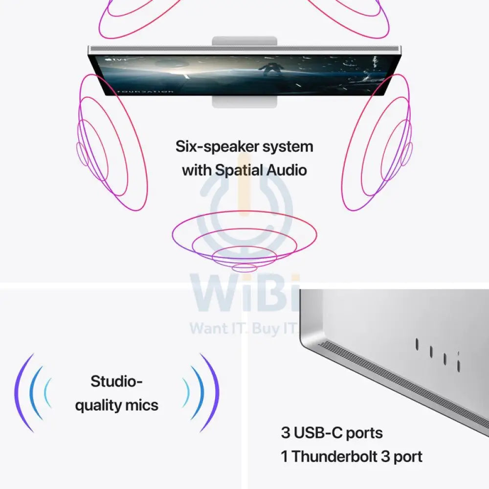 Apple Studio Display With Tilt And Height Adjust Adjustable Stand - Standard Glass / 27’’ 5K / 600 nits / USB-C