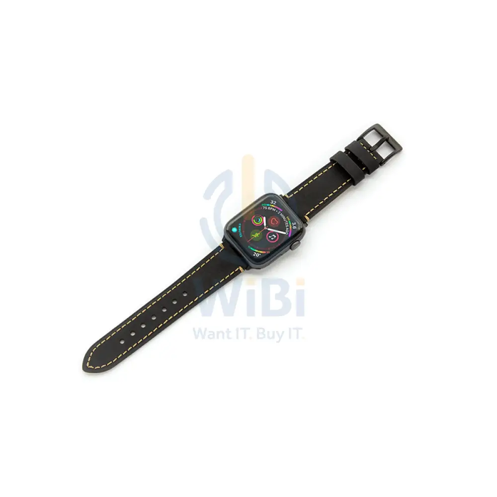 Apple Watch Band 38/40/41 mm - Black Leather Accessories > Smart Watches > Straps