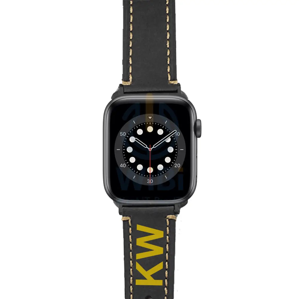 Apple Watch Bands 42/44/45/49mm - Black Leather Accessories > Smart Watches > Straps