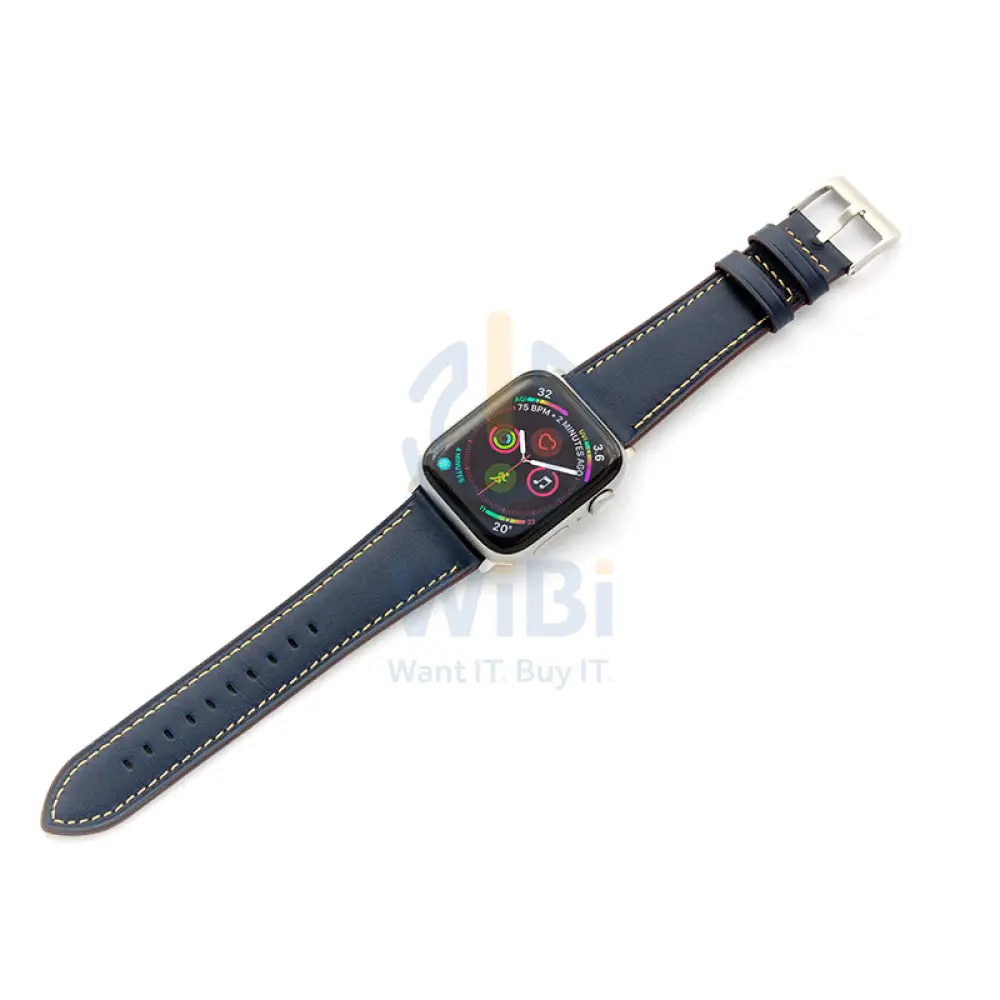 Apple Watch Bands 42/44/45/49mm - Dark Blue Leather Accessories > Smart Watches > Straps