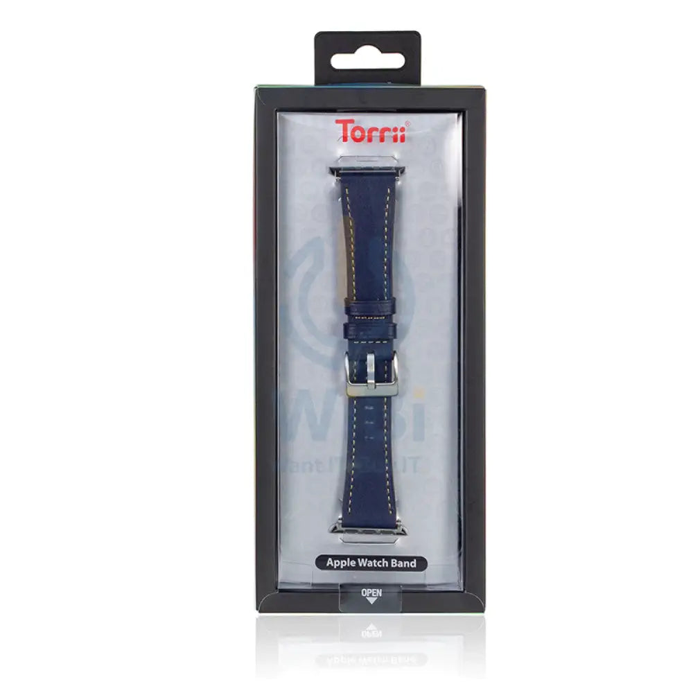 Apple Watch Bands 42/44/45/49mm - Dark Blue Leather Accessories > Smart Watches > Straps