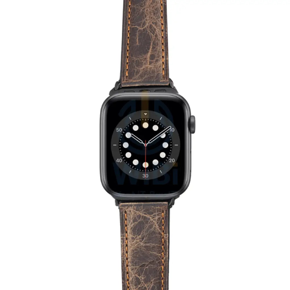 Apple Watch Bands 42/44/45/49mm - Dark Brown Leather Accessories > Smart Watches > Straps