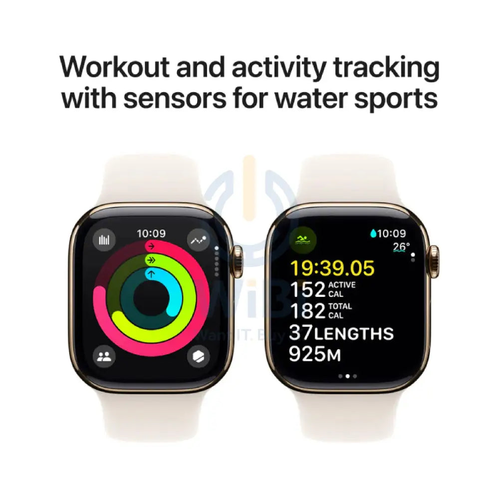 Apple Watch Series 10 with Sport Band LTPO OLED / 64GB / 46mm / Medium/Large / Bluetooth / Wi Fi / Cellular / Starlight