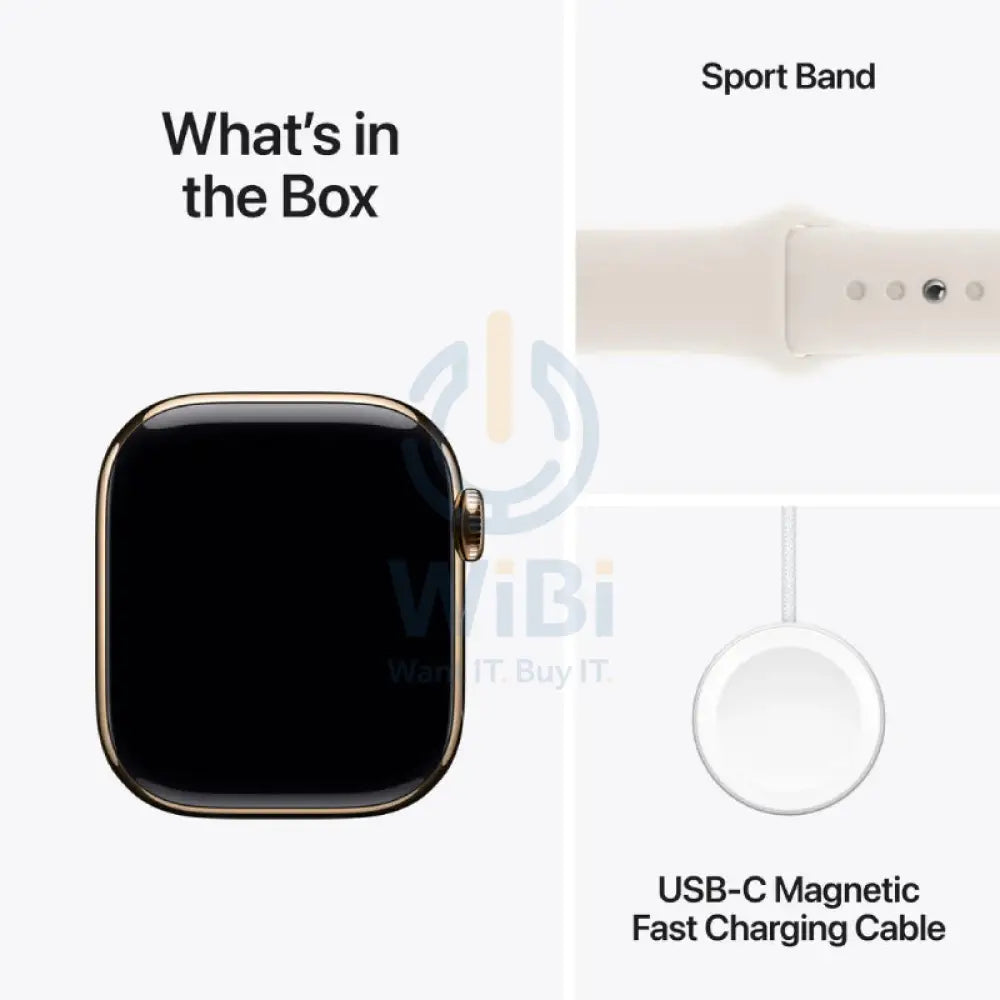 Apple Watch Series 10 with Sport Band LTPO OLED / 64GB / 46mm / Medium/Large / Bluetooth / Wi Fi / Cellular / Starlight