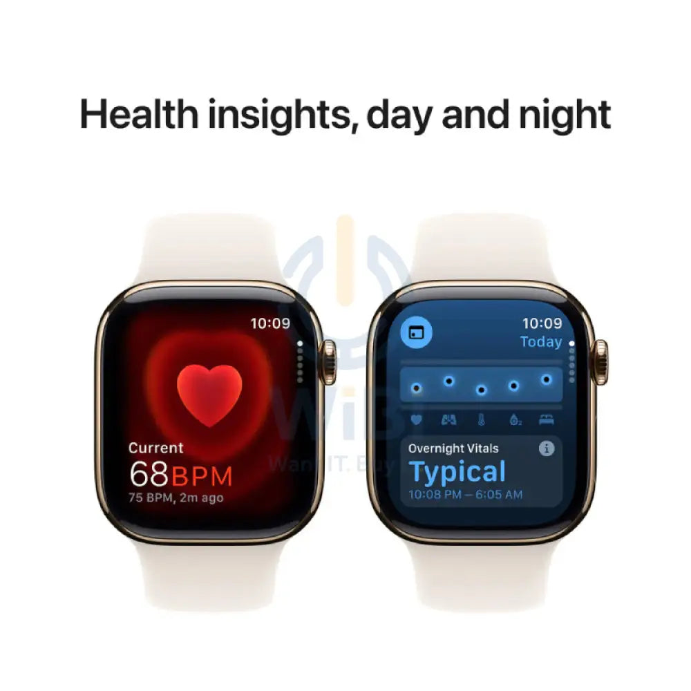 Apple Watch Series 10 with Sport Band LTPO OLED / 64GB / 46mm / Medium/Large / Bluetooth / Wi Fi / Cellular / Starlight
