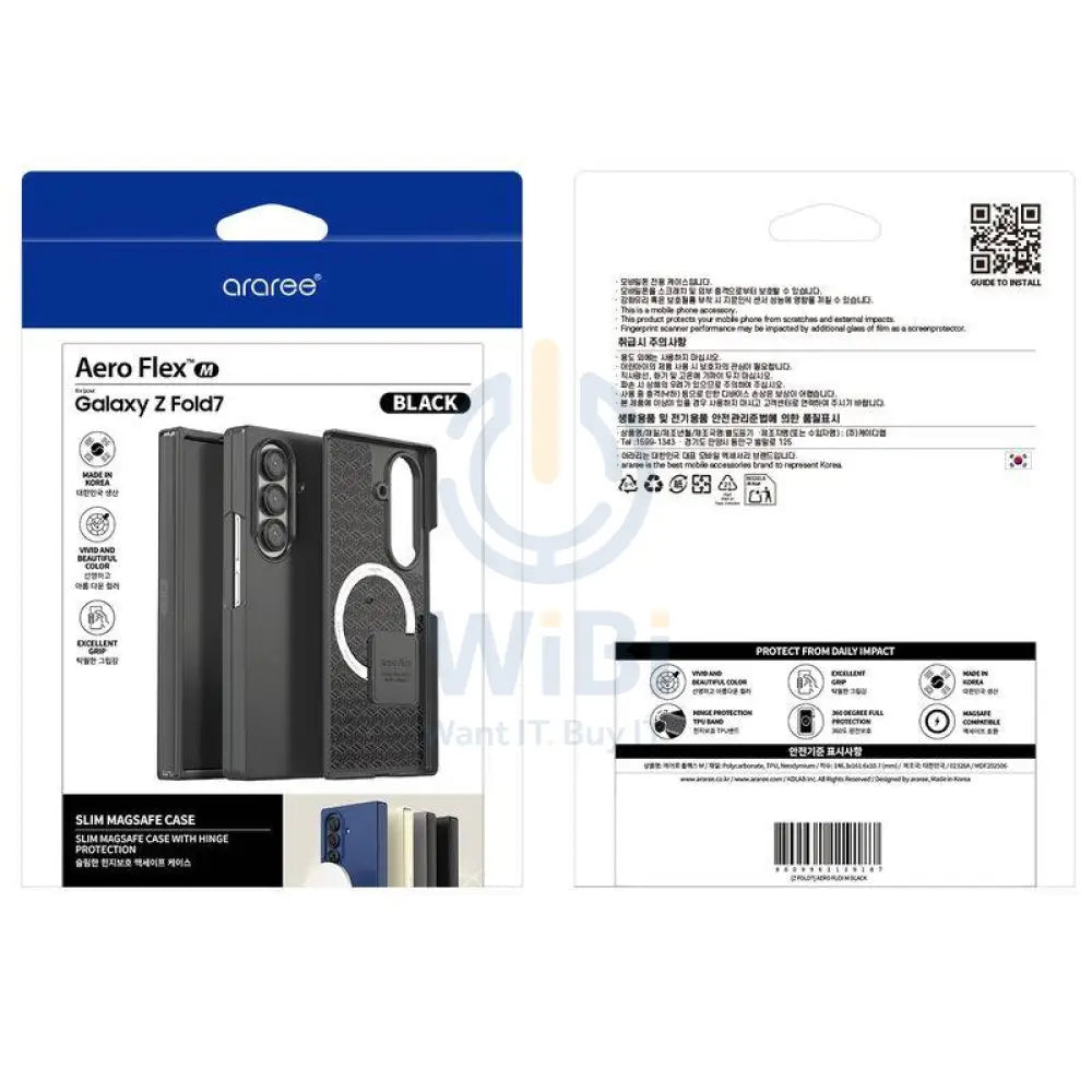 Araree Aero Flex Magsafe Case - Samsung Galaxy Z Fold 7 / Black Accessories > Mobiles & Tablets > Mobiles > Covers &
