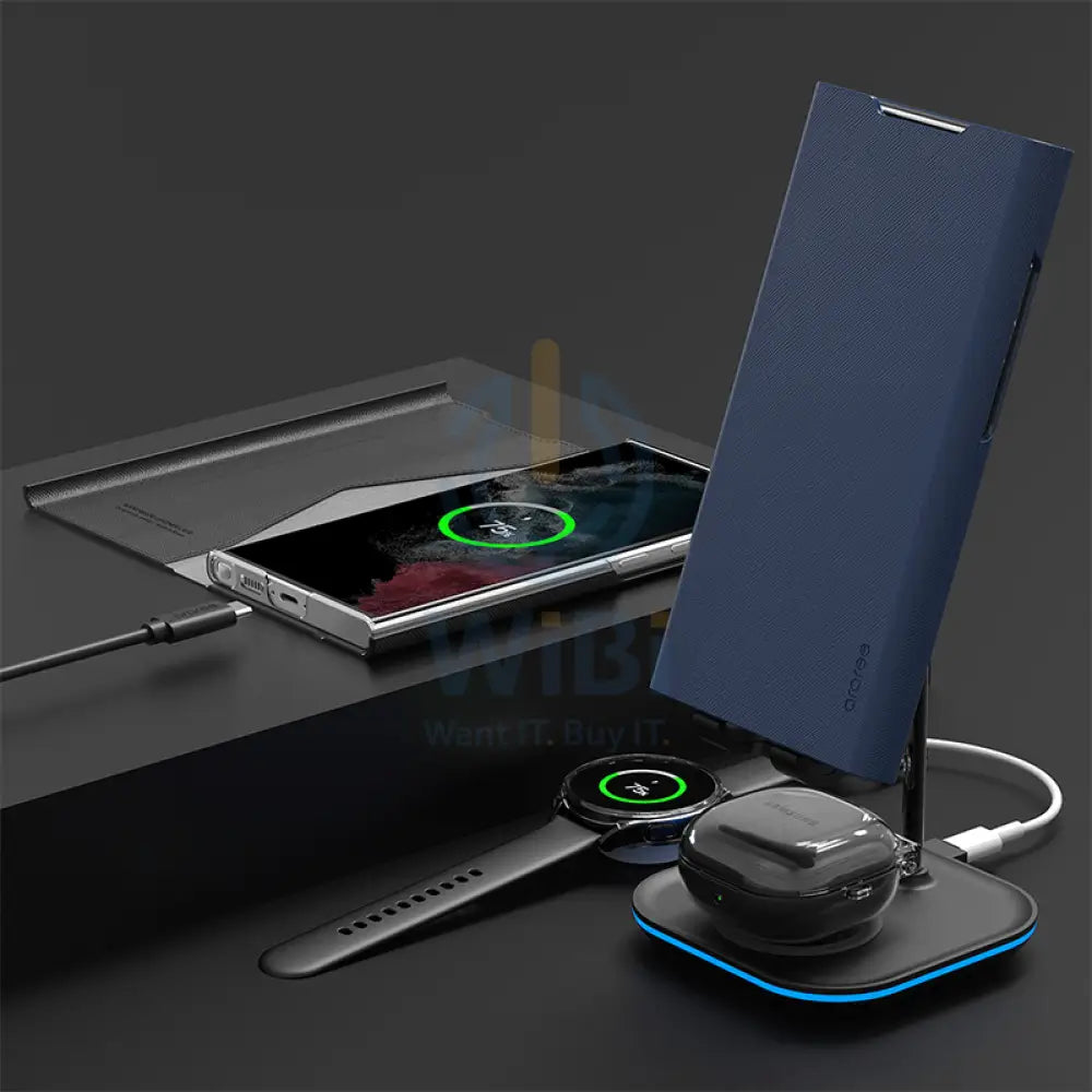 Araree Bonnet Dairy Stand Wallet Case For Samsung Galaxy S23 Ultra - Ash Blue Accessories > Mobiles & Tablets