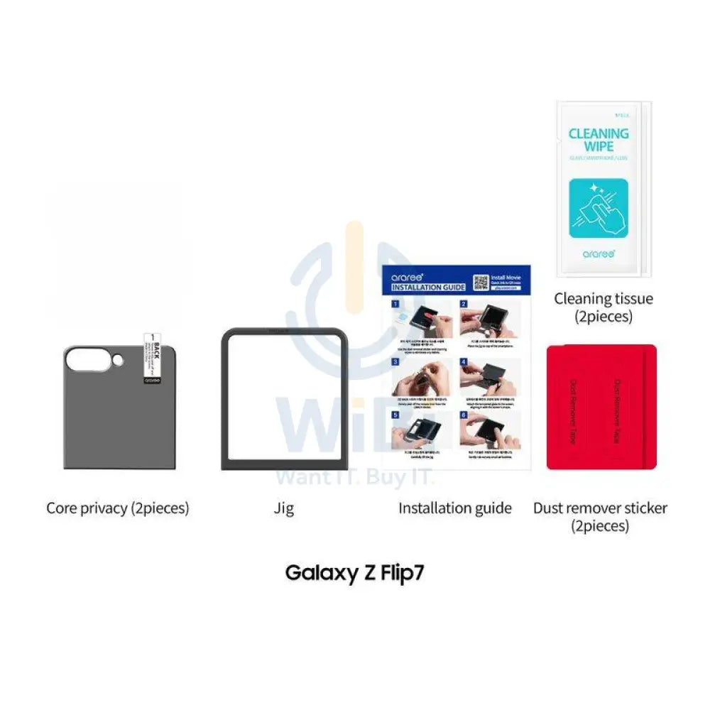 Araree Core Front Tempered Glass Screen Protector - Samsung Galaxy Z Flip 7 / Privacy Accessories > Mobiles & Tablets >