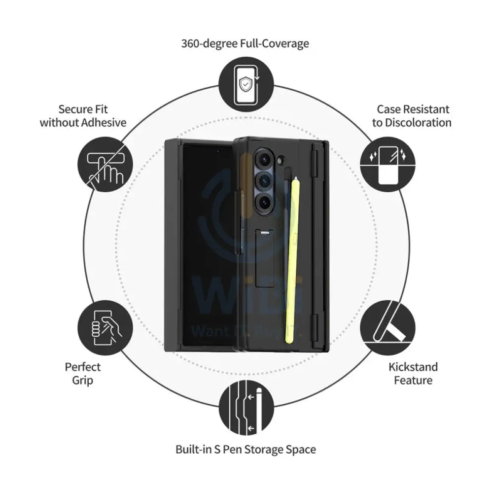 Araree Nukin 360 Stand and Pencil Slot Case - Samsung Galaxy Z Fold 6 / Black Accessories > Mobiles & Tablets > Mobiles