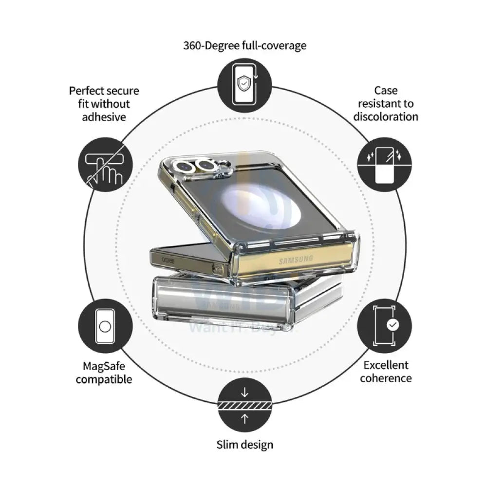 Araree Nukin 360 With Hinge Protection MagSafe Case - Samsung Galaxy Z Flip 6 / Clear Accessories > Mobiles & Tablets