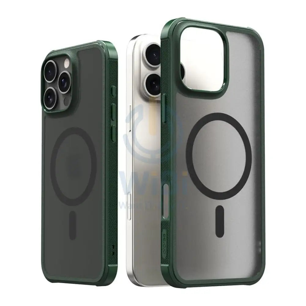 Arareee Duple Magsafe Armor Slim Case For Iphone 16 Pro Max - Green Accessories > Mobiles & Tablets > Mobiles > Covers