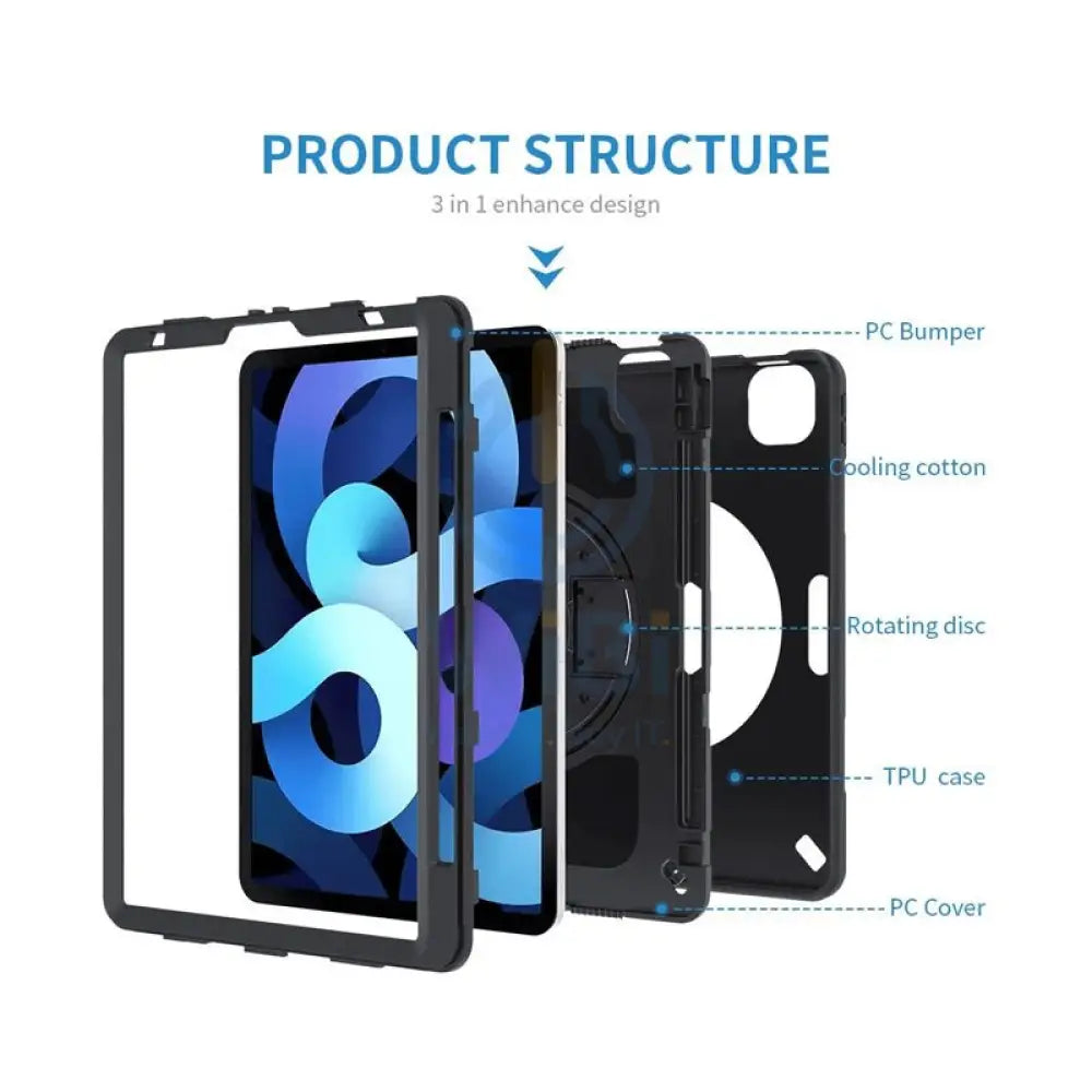 Armor-X Enx Ultimate Shockproof Rugged Case - iPad Air 4 - 10.9" / Black