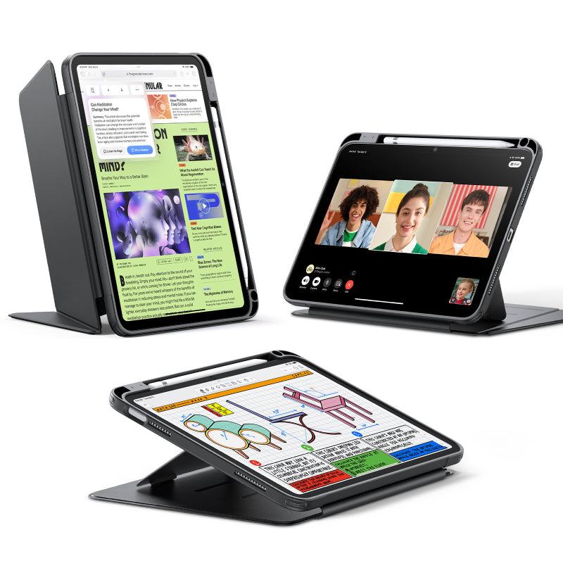 ESR Flip Hybrid Case (Pencil Holder) For iPad 11 inch/10.9 inch 11th Gen(A16)/10th Gen - Black
