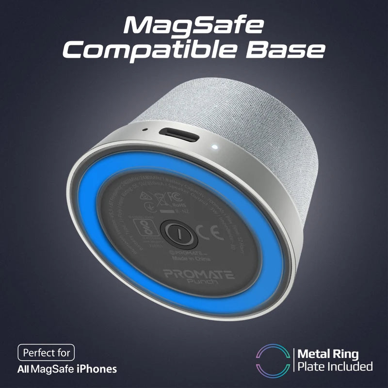 PROMATE High-Fidelity Mini Bluetooth Speaker with MagSafe Compatible Base