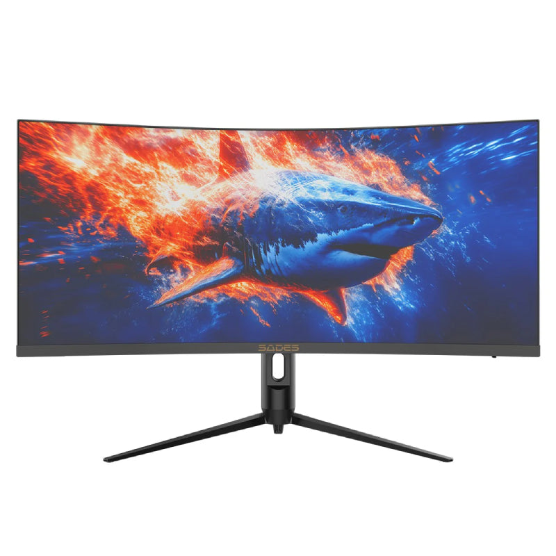 SADES GL-Shark SA-C01Q34 VA Curved Gaming Monitor - 34" QHD / 0.5ms / 180Hz / HDMI 2.1 / DisplayPort 1.4 / Black