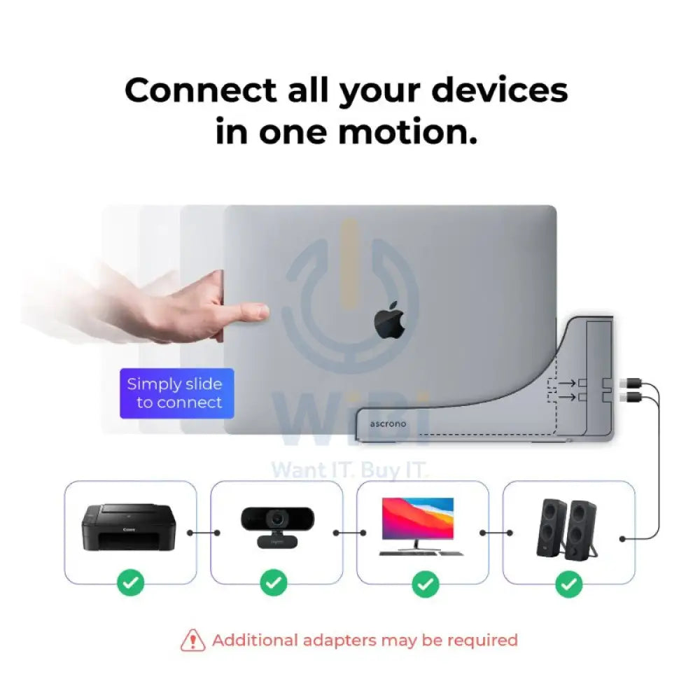 Ascrono MacBook Docking Station for MacBook Air (2018-2020) - USB-C / Space Grey Accessories > Docking Station