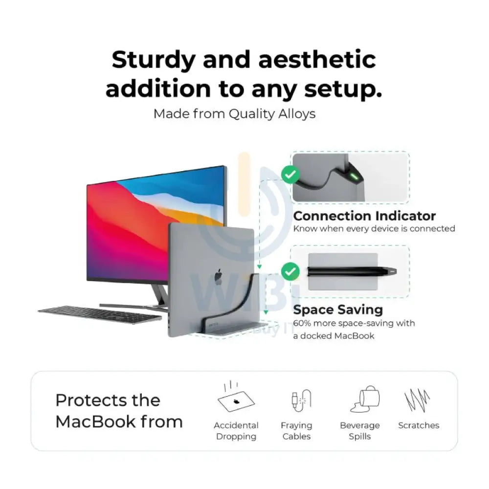Ascrono MacBook Docking Station for MacBook Air (2018-2020) - USB-C / Space Grey Accessories > Docking Station
