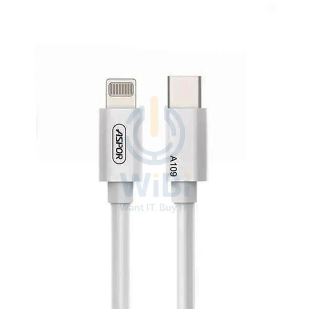 Aspor A109 USB-C to Lightning Cable - 3A / 1m