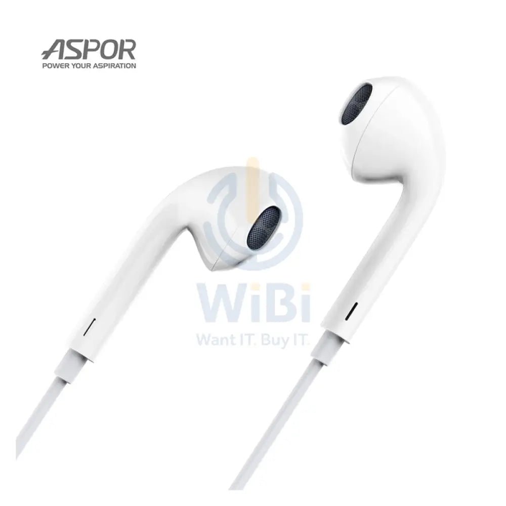 Aspor A212 Wired Headset - Wired / 1.2 Meters / 3.5mm / White