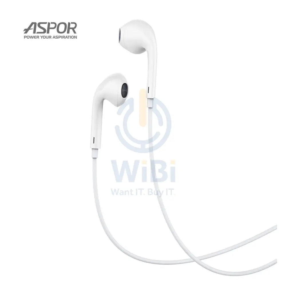Aspor A212 Wired Headset - Wired / 1.2 Meters / 3.5mm / White