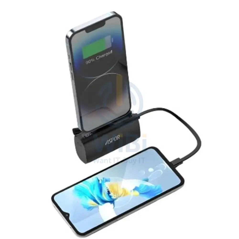Aspor A351 Mini Emergency Pocket Power Bank - 5000mAh / 20W / Type-C / Lightning / Black Accessories > Power Bank