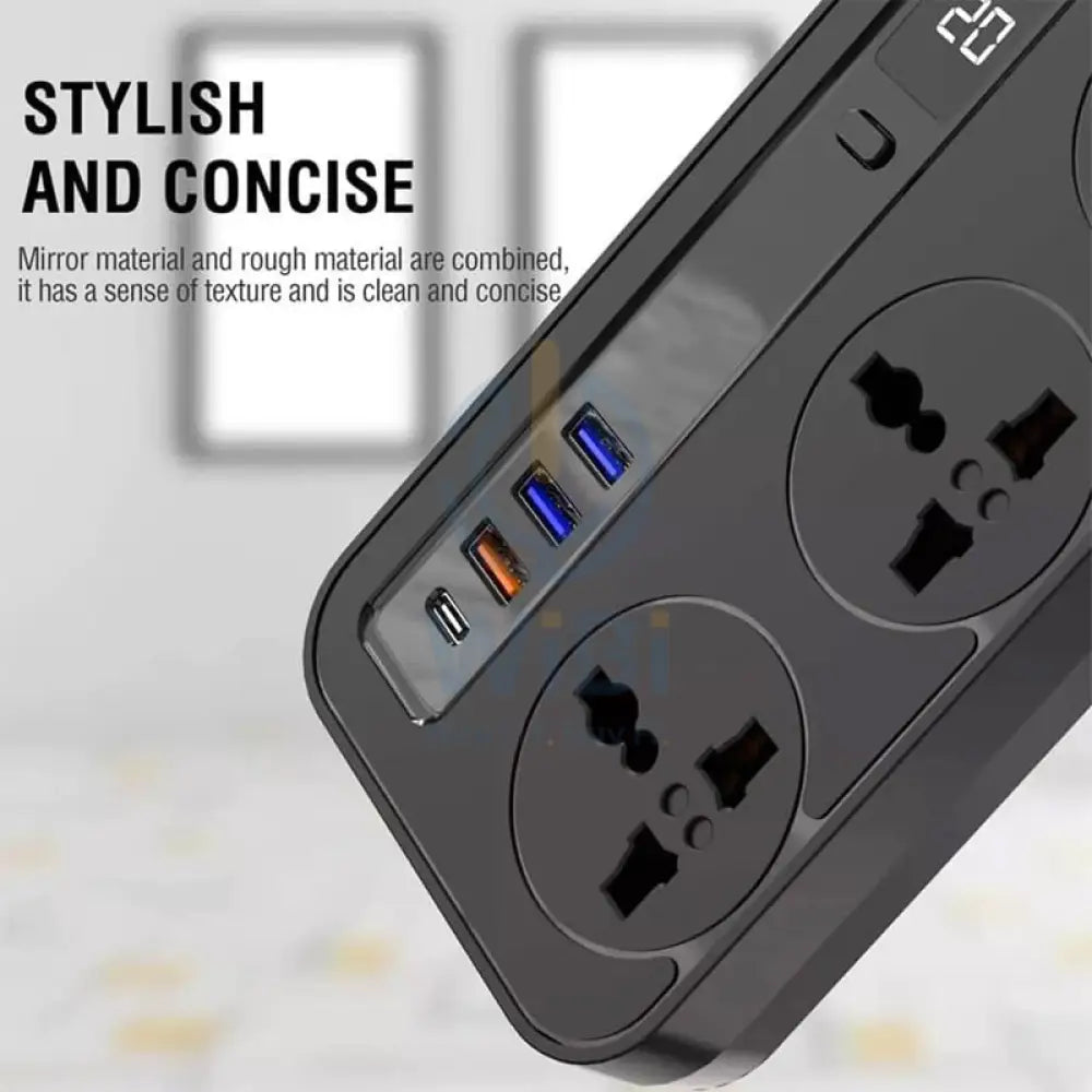 Aspor A505PD Smart IQ Safety Stable Surge Socket - 20W / 2 Meter / Black Accessories > Power > Power Protection > Surge