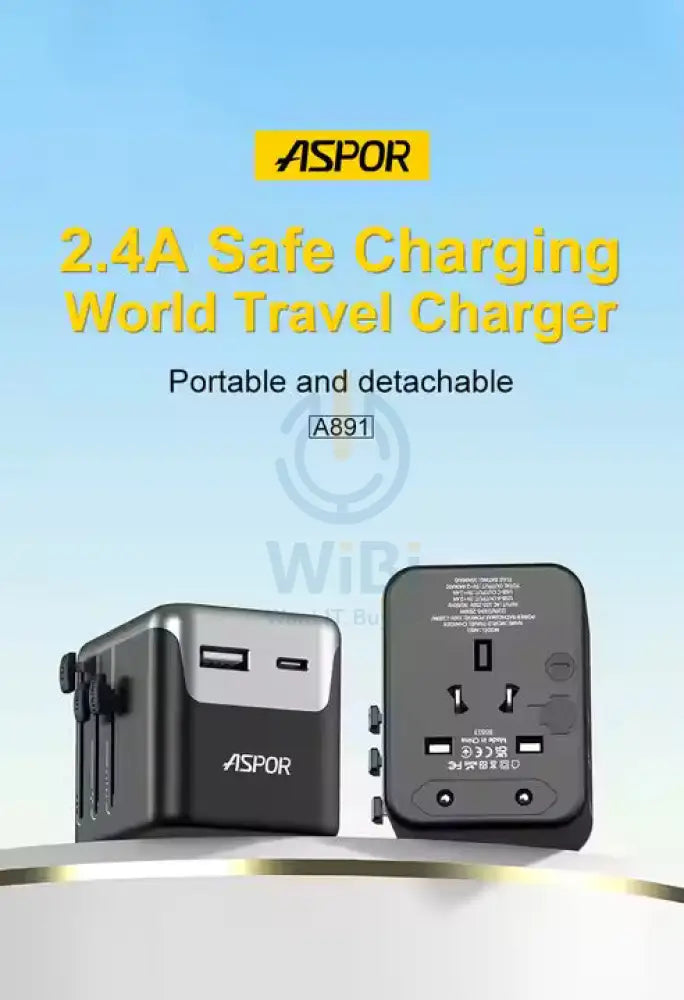 Aspor A891 12W PD Fast Charger - 12W / Black Accessories > Power Adapters > Offer Zone