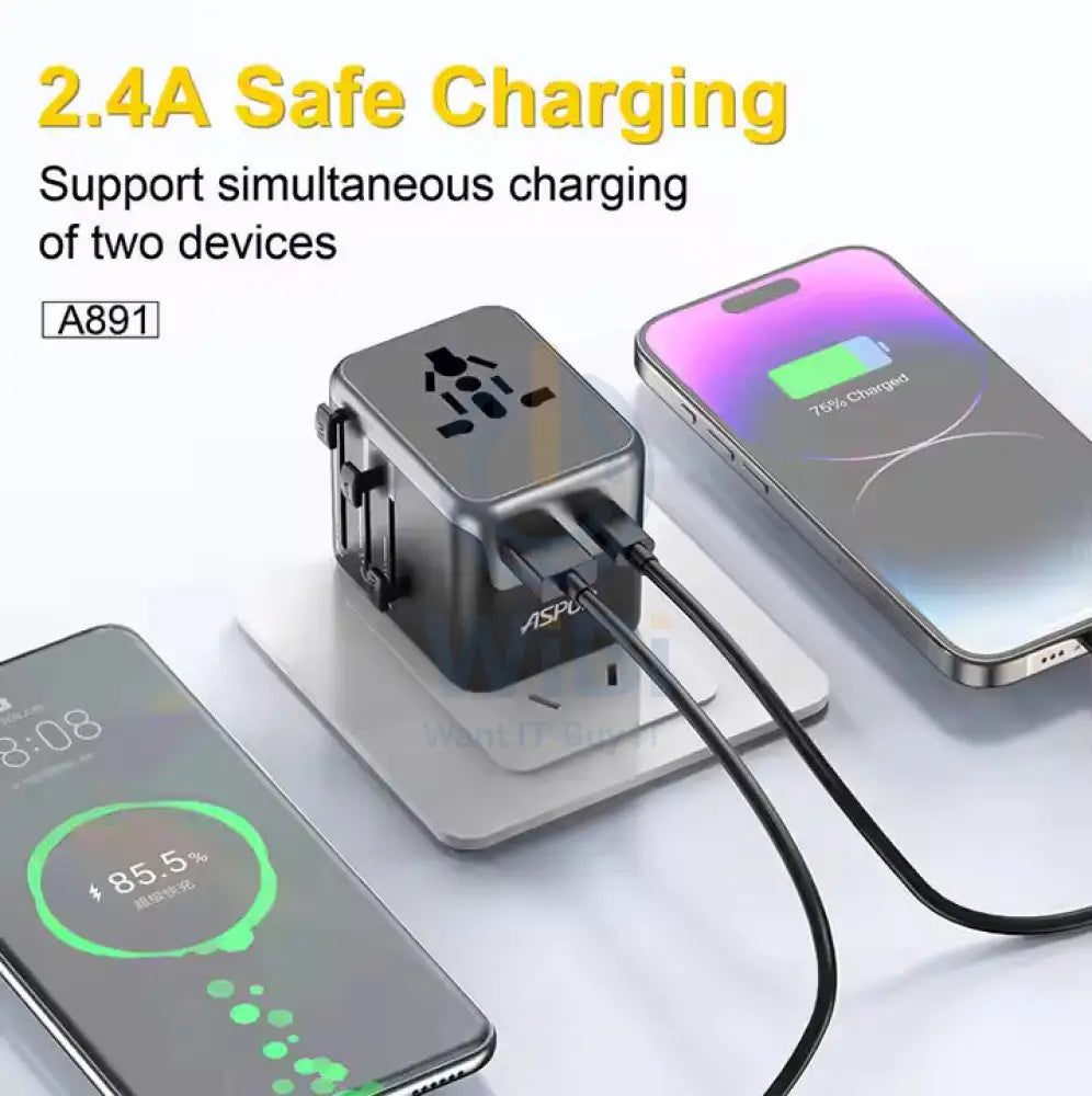 Aspor A891 12W PD Fast Charger - 12W / Black Accessories > Power Adapters > Offer Zone
