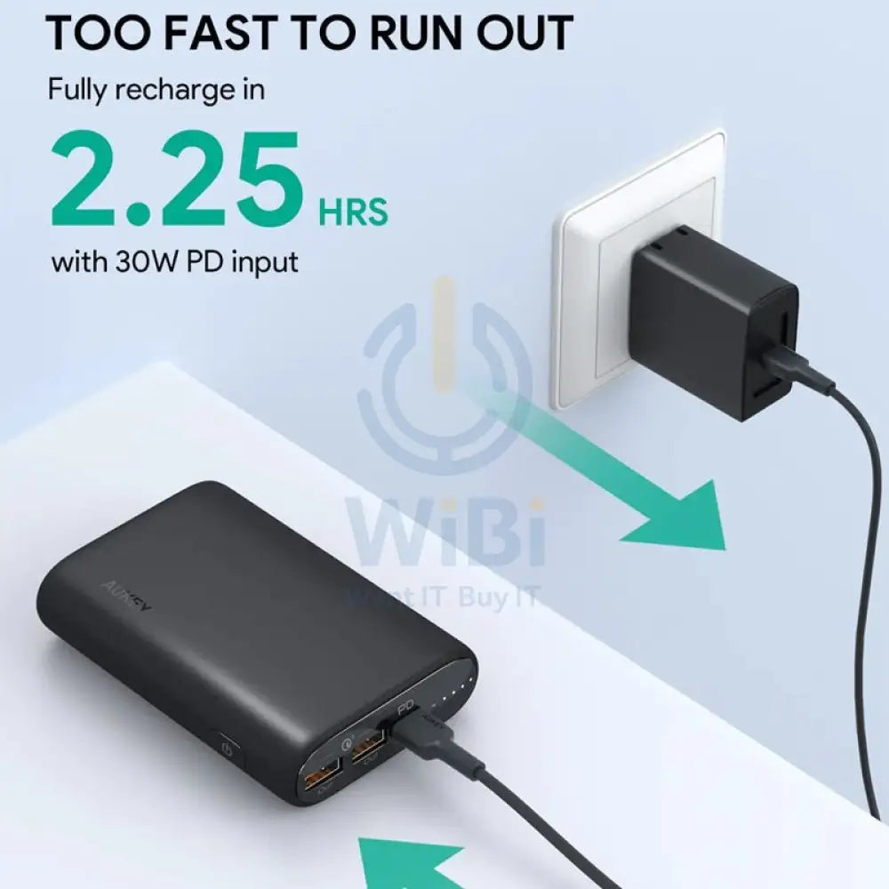AUKEY 15,000mAh 30W PD Power Bank - Black Accessories > Power Bank