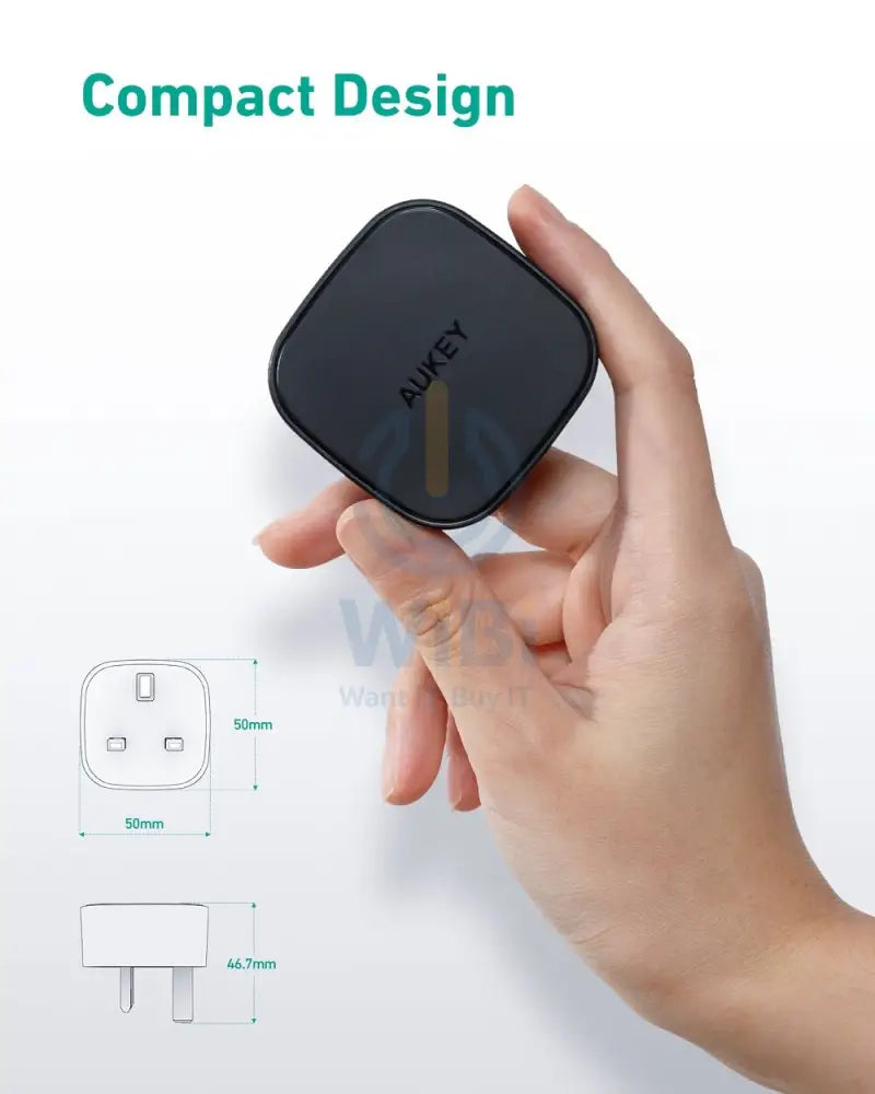 Aukey 20W Compact PD Charger + USB-C - Lightning Cable + 30W Car Charger / Black - Bundle Offer Accessories > Cables &