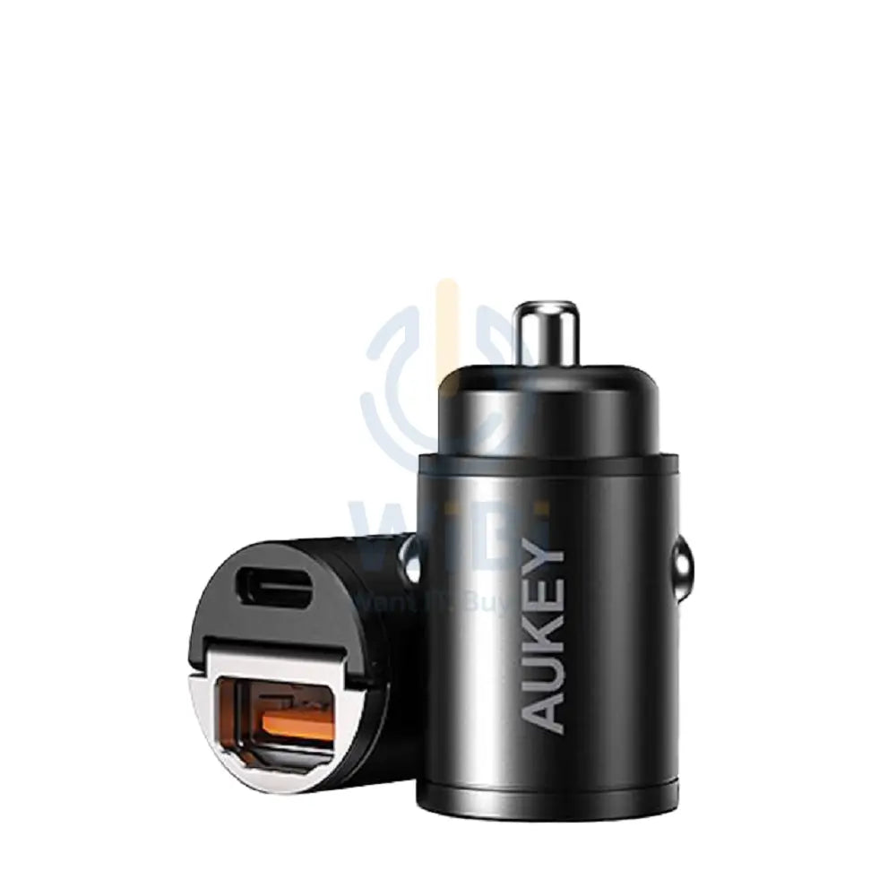 Aukey 20W Compact PD Charger + USB-C - Lightning Cable + 30W Car Charger / Black - Bundle Offer Accessories > Cables &