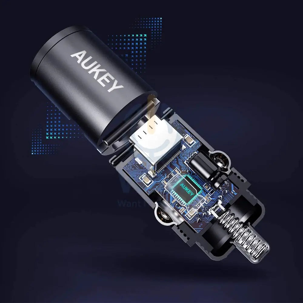 Aukey 20W Compact PD Charger + USB-C - Lightning Cable + 30W Car Charger / Black - Bundle Offer Accessories > Cables &