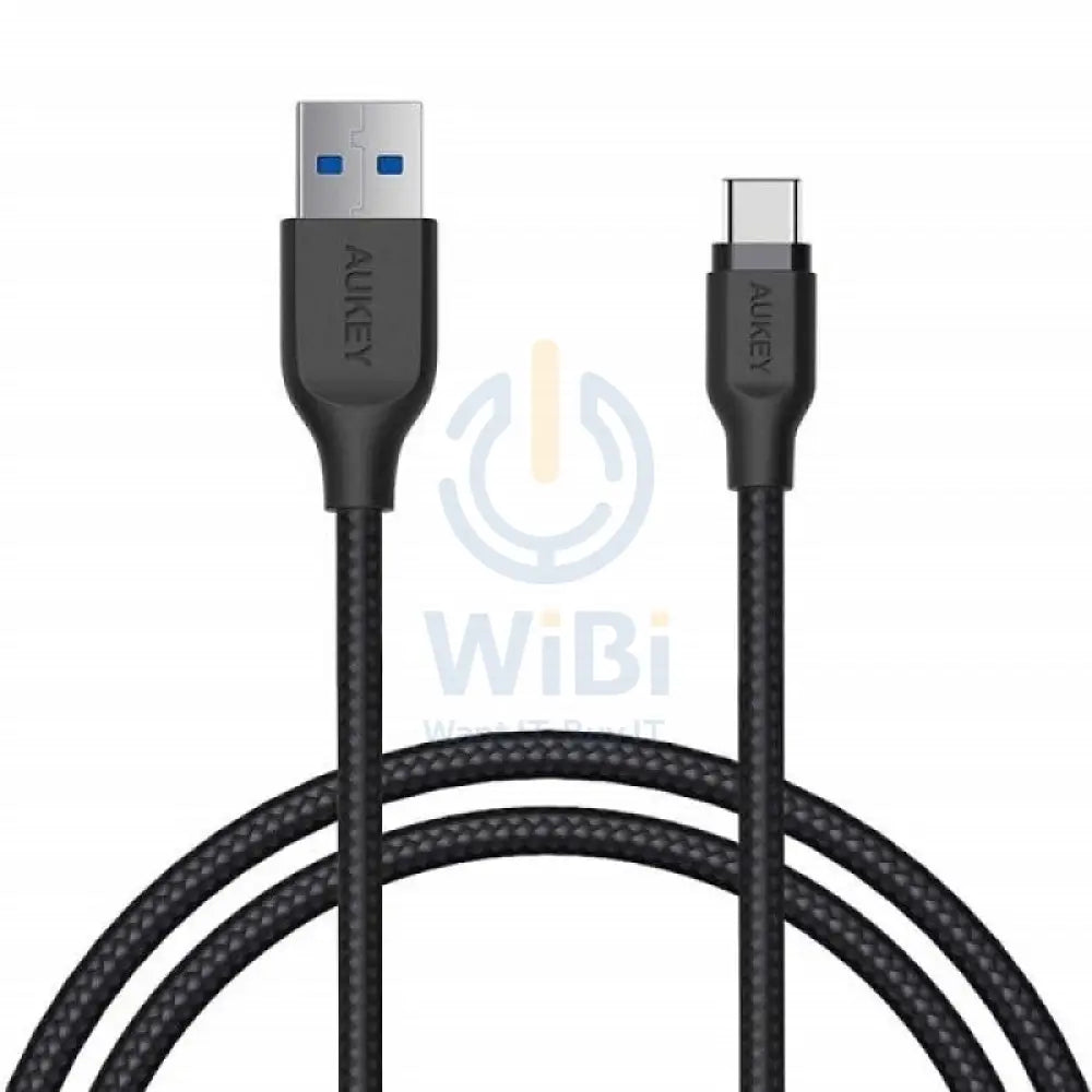 Aukey Braided Nylon Cable - 1.2m / USB 3.1 Gen 1 to USB-C / Black Accessories > Cables & Converters > Cables