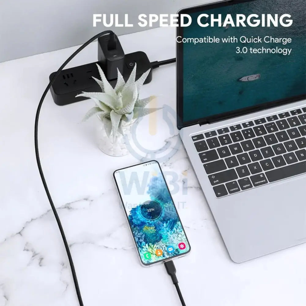 AUKEY Braided Nylon USB 2.0 to USB-C Cable - 0.9m / Black Accessories > Cables & Converters > Cables