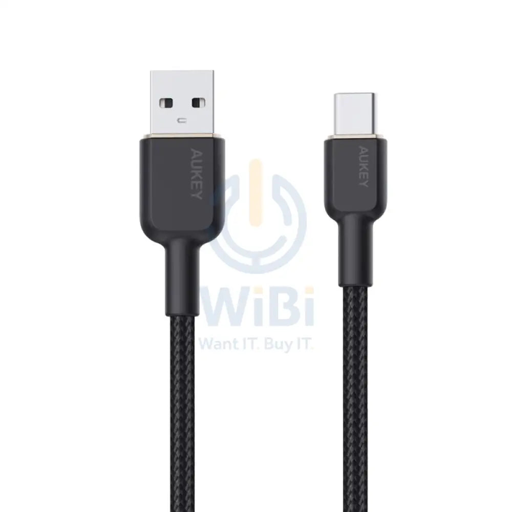 AUKEY Braided Nylon USB 2.0 to USB-C Cable - 0.9m / Black Accessories > Cables & Converters > Cables