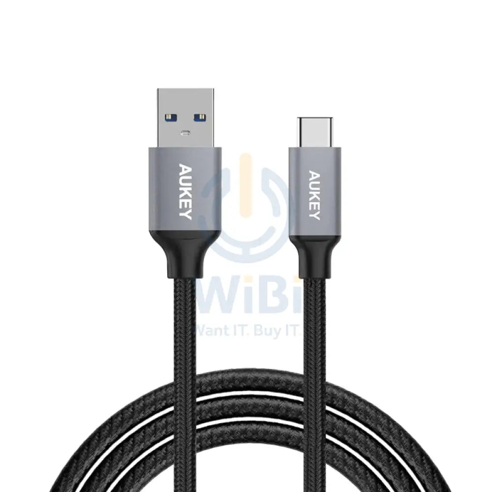 Aukey Braided Nylon USB 3.0 to USB-C Cable (1m / 3.3ft) - Black Accessories > Mobiles & Tablets > Tablets