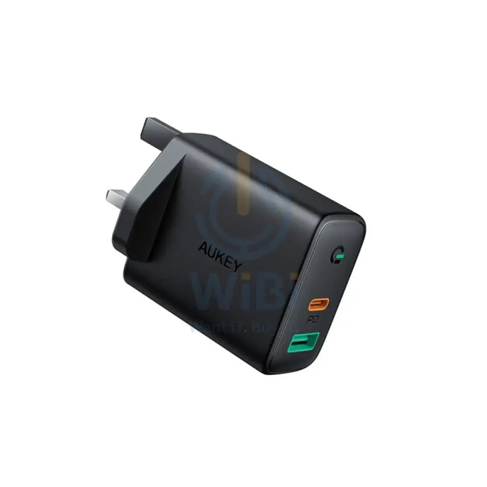 AUKEY Dual-Port Wall Charger with Dynamic Detect - 30W / Black Accessories > Power Adapters