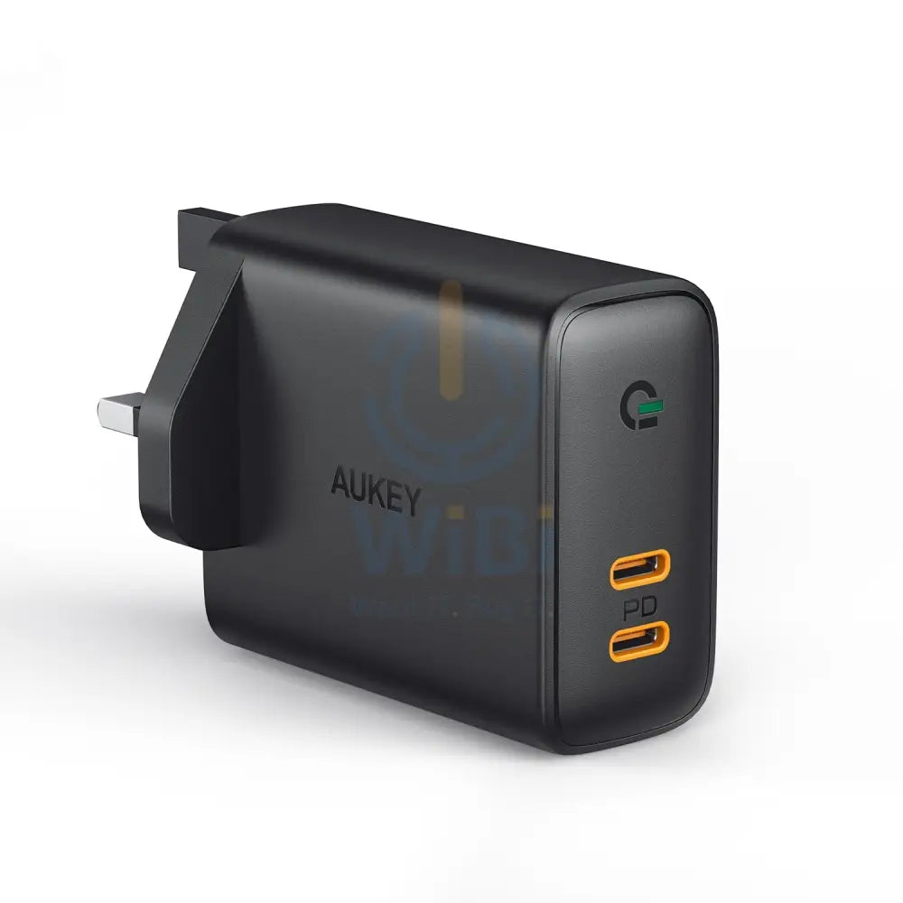 AUKEY Dual-Port Wall Charger with Dynamic Detect - 36W / USB-C / Black Accessories > Power Adapters